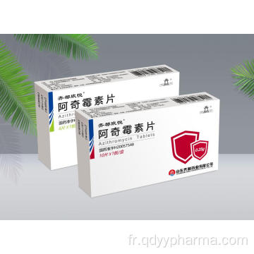 Comprimés d&#39;azithromycine 250 mg standard CP